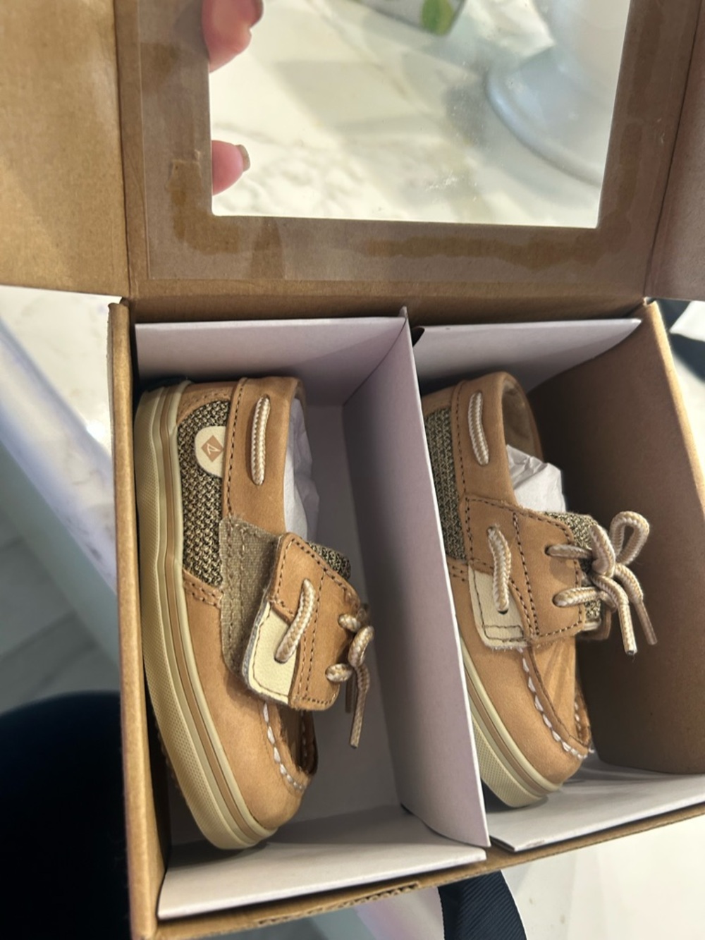 Sperry Kids Tan and Brown Moccasin Boat Shoes - Picture 3 of 3